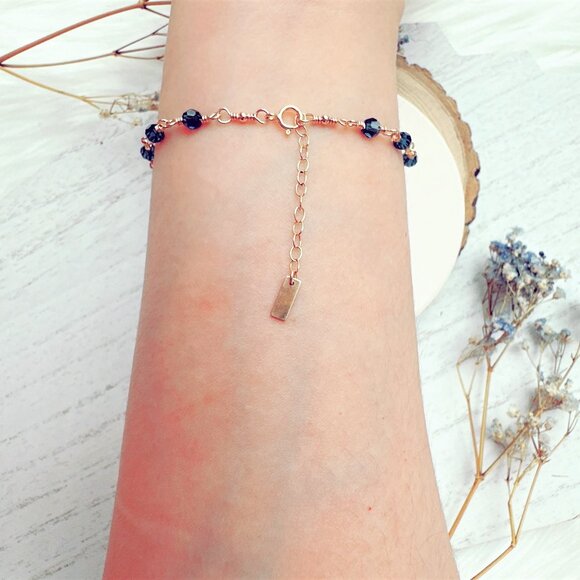 New Faceted Crystal Beads Bracelet | 14k Gold Filled | Handmade in BC - Picture 5 of 5